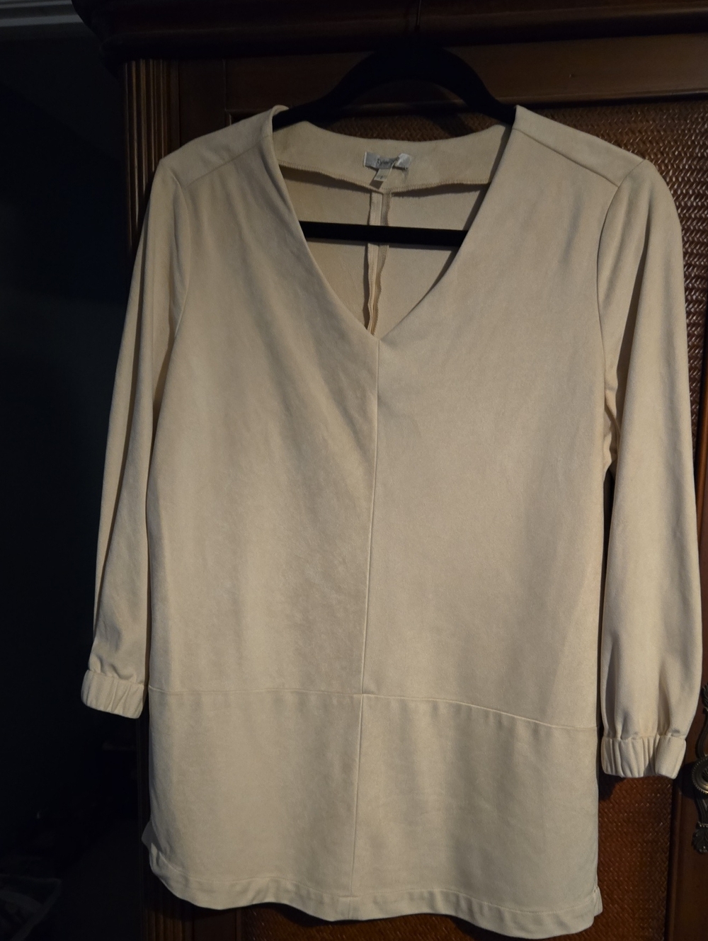 Tyler Boe Cream V-Neck Long Sleeve Blouse